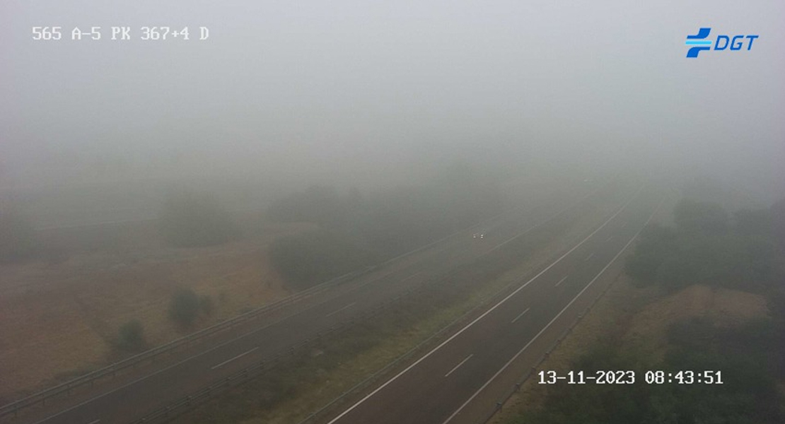 Peligro en la A-5 a su paso por Badajoz: la DGT activa un aviso por la niebla