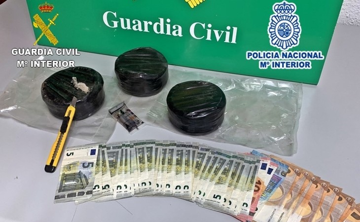 Interceptado un transporte de droga con más de kilo y medio de heroína en Extremadura