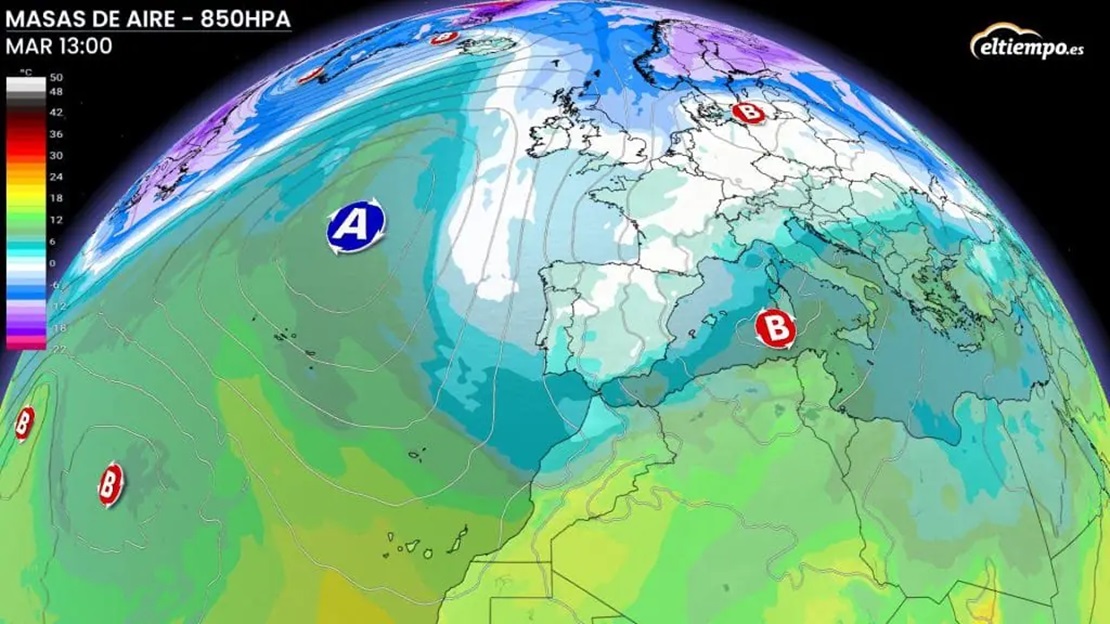 Del calor al frío invernal: se acerca una masa de aire con un cambio radical