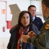 La Ministra de Defensa, Margarita Robles, visita la base aérea de Talavera La Real