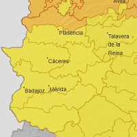Parte de Extremadura en alerta naranja y amarilla este jueves