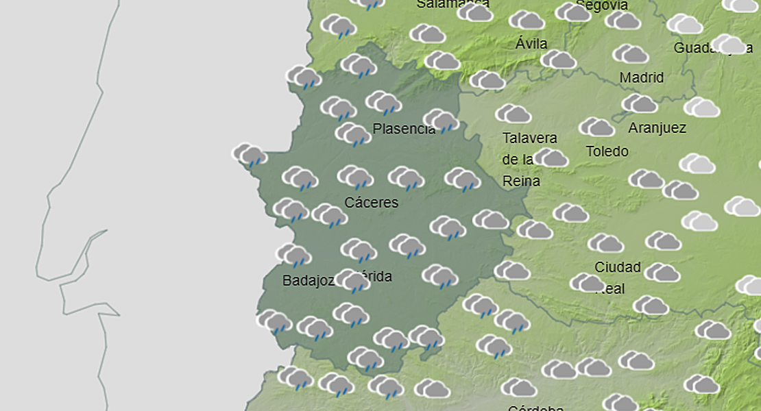 Temperaturas bajo cero y probabilidad de lluvias en Extremadura