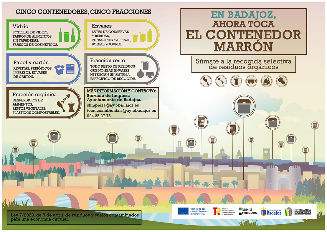 El nuevo contenedor marrón en Badajoz: qué podremos depositar y qué no