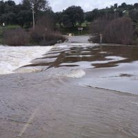 Guardia Civil informa sobre el estado de la carretera cortada por inundaciones en Extremadura