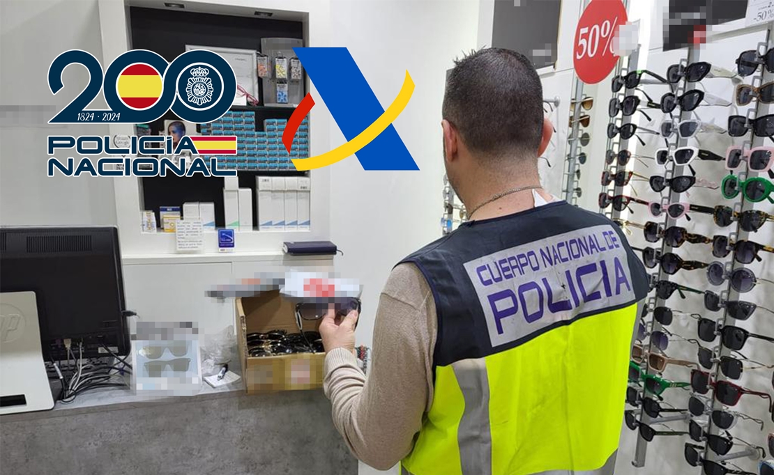 Intervenidas falsificaciones de una conocida marca de gafas de sol en una cadena de ópticas