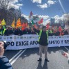 Imágenes de los extremeños manifestándose en Madrid este lunes