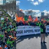 Imágenes de los extremeños manifestándose en Madrid este lunes