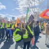 Imágenes de los extremeños manifestándose en Madrid este lunes