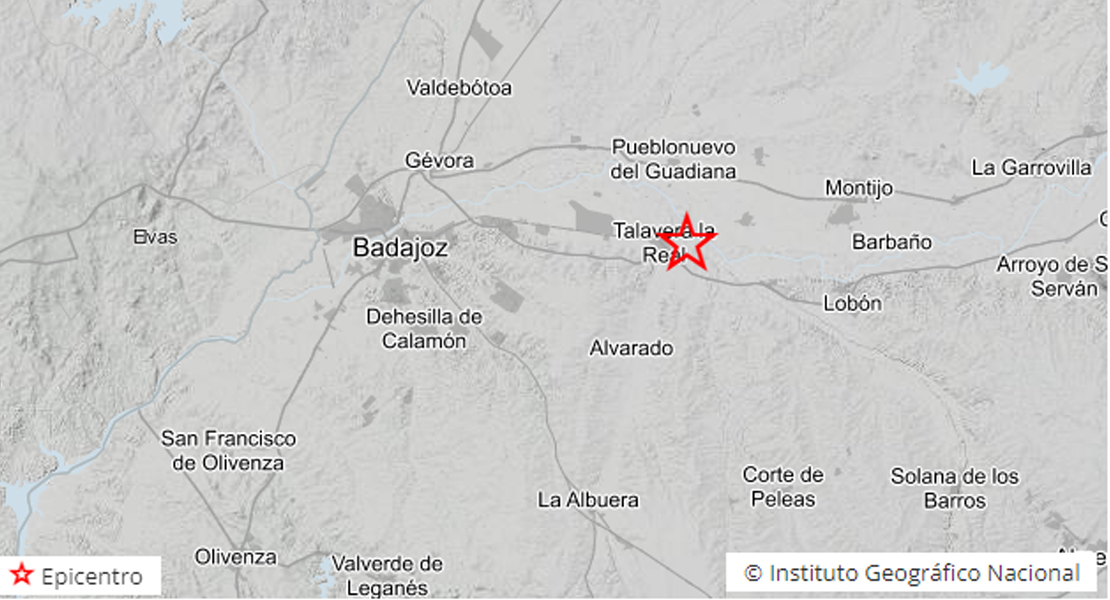 Registrado un terremoto en Talavera la Real (Badajoz)