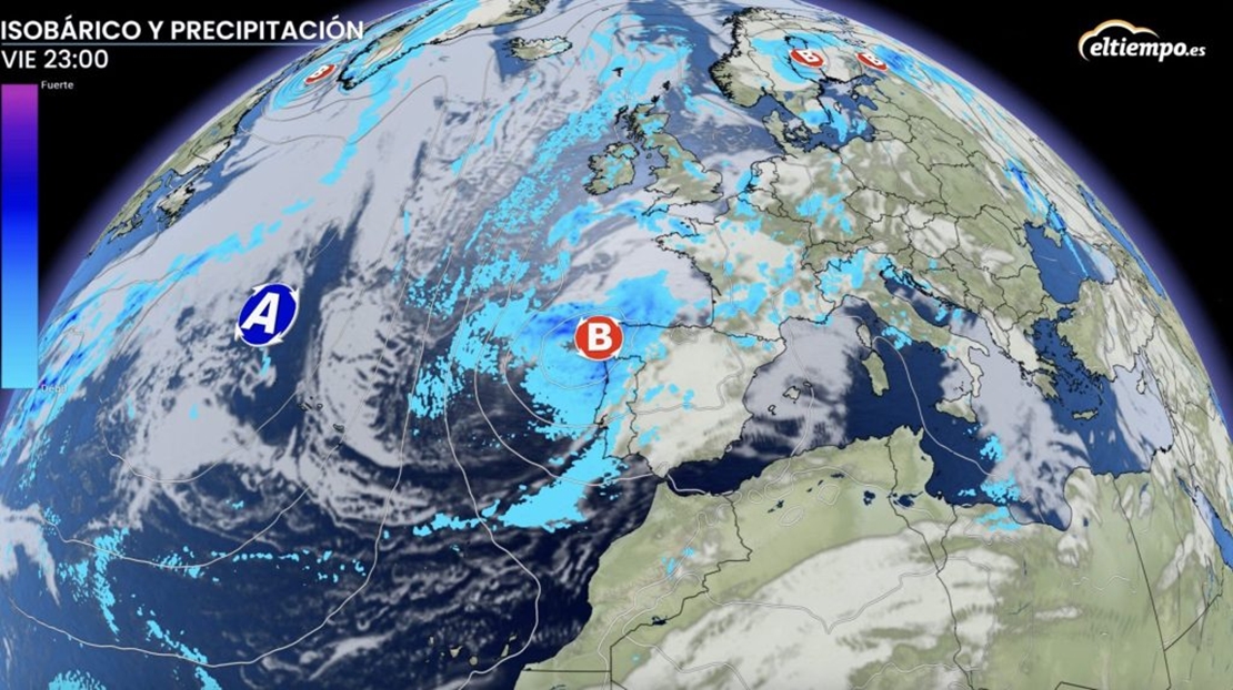 Una borrasca fría llegará este fin de semana para dejar lluvia y tormentas