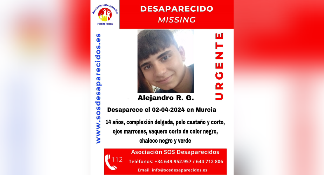 Desaparece un menor de 14 años