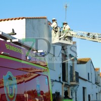 Los bomberos retiran un enorme panal de abejas en Villafranco del Guadiana