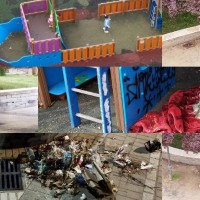 Los vecinos de esta zona denuncian gran cantidad de indigentes en un parque infantil en Badajoz
