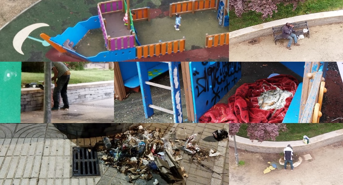 Vecinos de la estación de autobuses de Badajoz denuncian la falta de seguridad y limpieza de un parque infantil