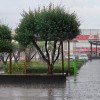 Una tormenta descarga con fuerza sobre Badajoz