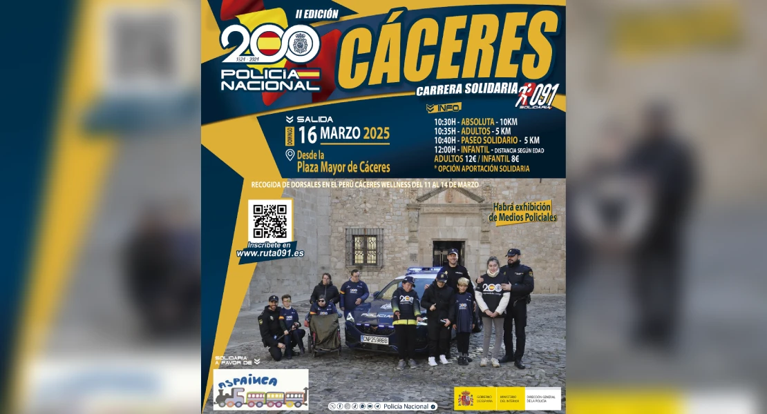 Vuelve la Carrera Solidaria 091 a Cáceres: así será la segunda edición