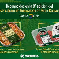 Reconocimientos a Mercadona por el innovador arroz de verduras en bandeja y el nuevo código QR