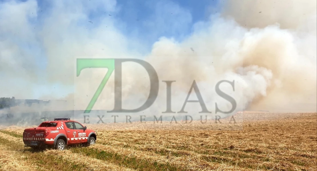 Un incendio forestal moviliza un amplio dispositivo de emergencias de Badajoz y Portugal