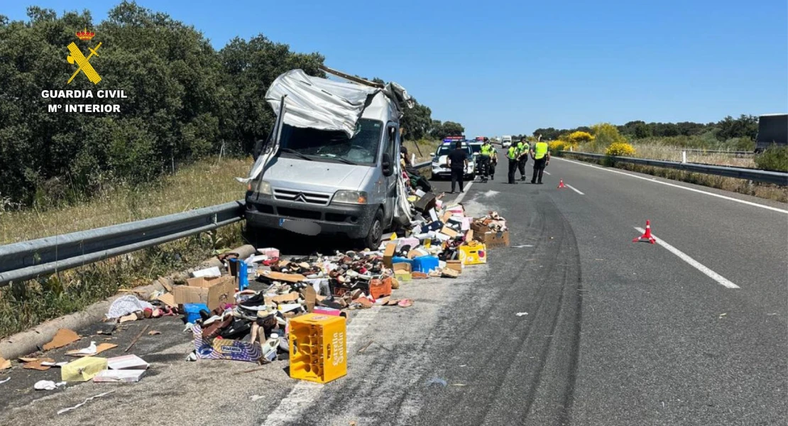 Una colisión provoca un corte en la A-1 a su paso por Extremadura