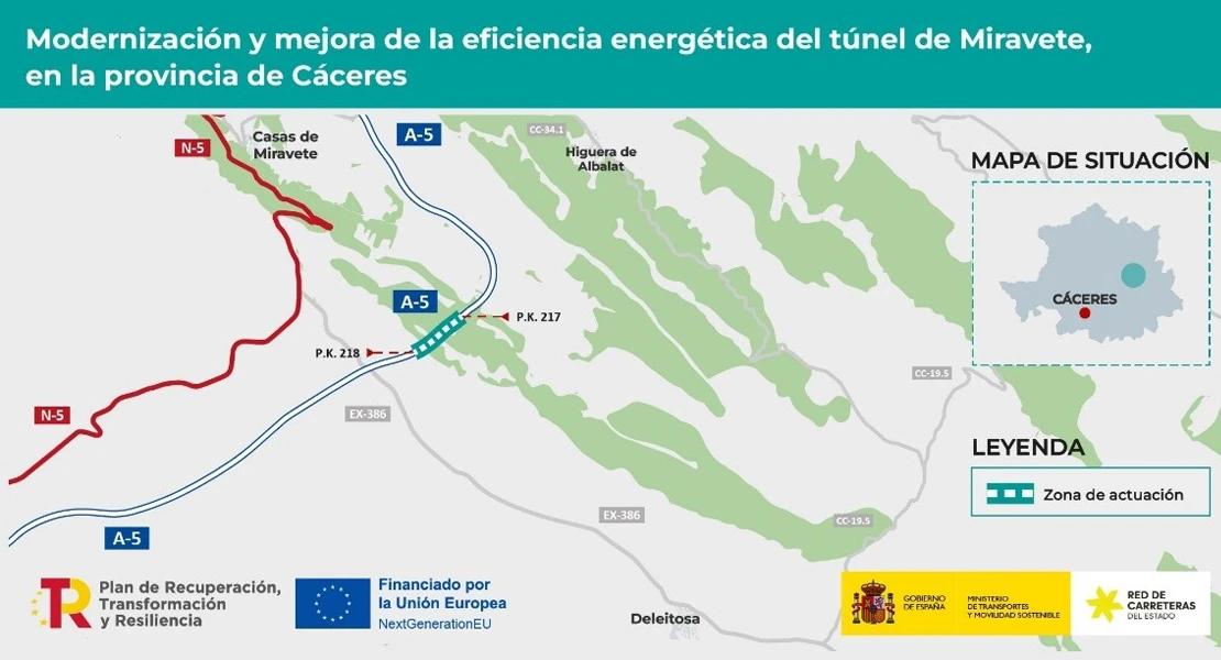 Adjudican las obras en el túnel de Miravete para modernizarlo