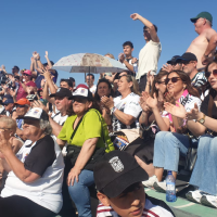 Gran ambiente antes del partido entre el CD Azuaga y el CD Badajoz