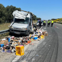 Una colisión provoca un corte en la A-1 a su paso por Extremadura