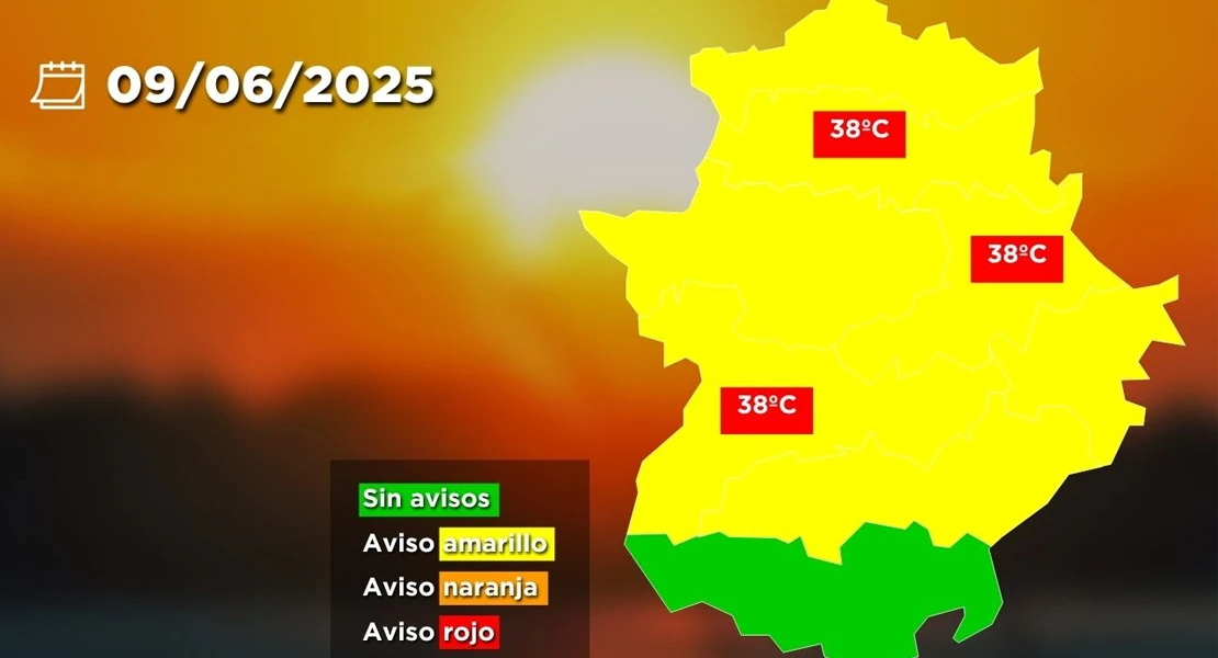 Las zonas de Extremadura y horas con más riesgo este lunes por el calor