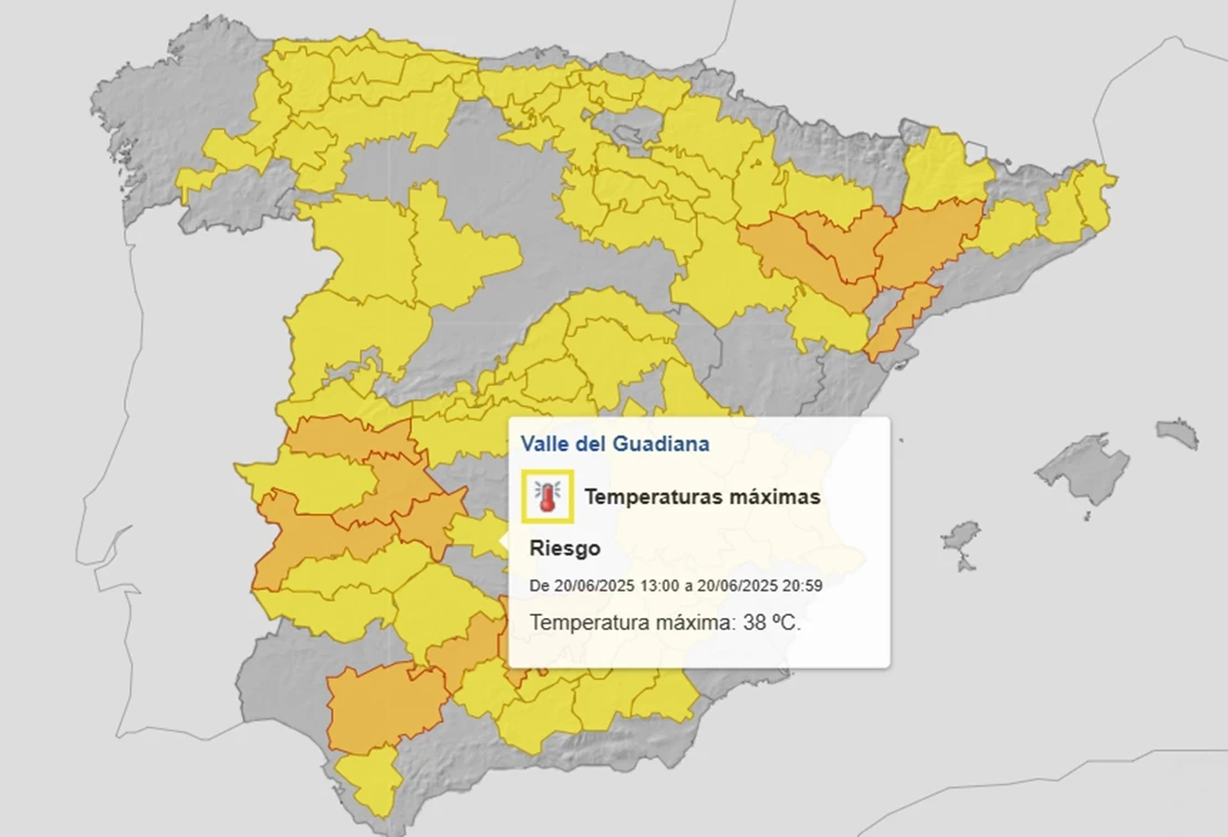 Cuatro comarcas extremeñas en alerta naranja: tiempo para este viernes
