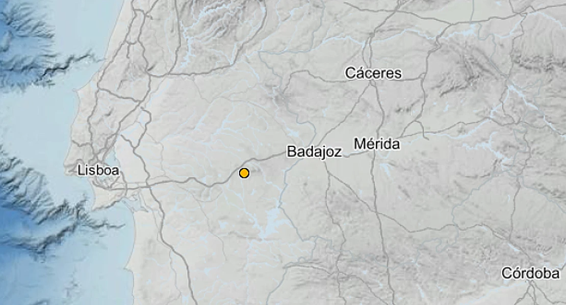 Registran un terremoto muy cerca de la provincia de Badajoz