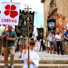 Arte efímero en San Vicente de Alcántara: el Corpus Christi llena las calles de color