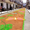 Arte efímero en San Vicente de Alcántara: el Corpus Christi llena las calles de color