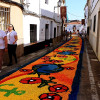 Arte efímero en San Vicente de Alcántara: el Corpus Christi llena las calles de color