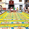 Arte efímero en San Vicente de Alcántara: el Corpus Christi llena las calles de color