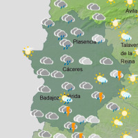 Tormenta y granizos este martes en Extremadura: los lugares donde más caerá