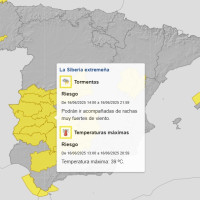 Alerta amarilla este lunes por tormentas y calor en parte de Extremadura