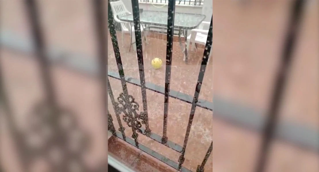 Impresionante granizada en Los Santos de Maimona