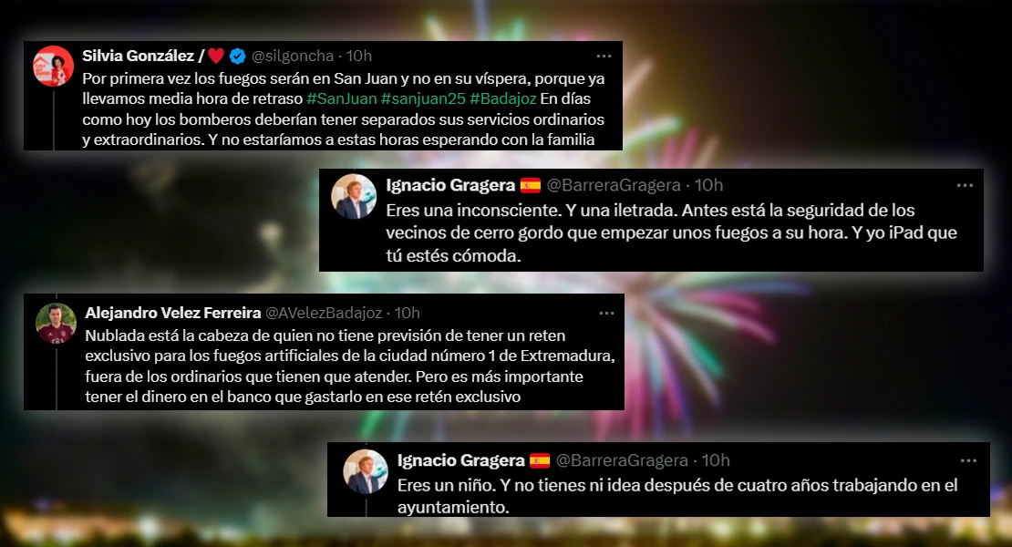 San Juan incendia las redes sociales: Gragera discute por el retraso de los fuegos