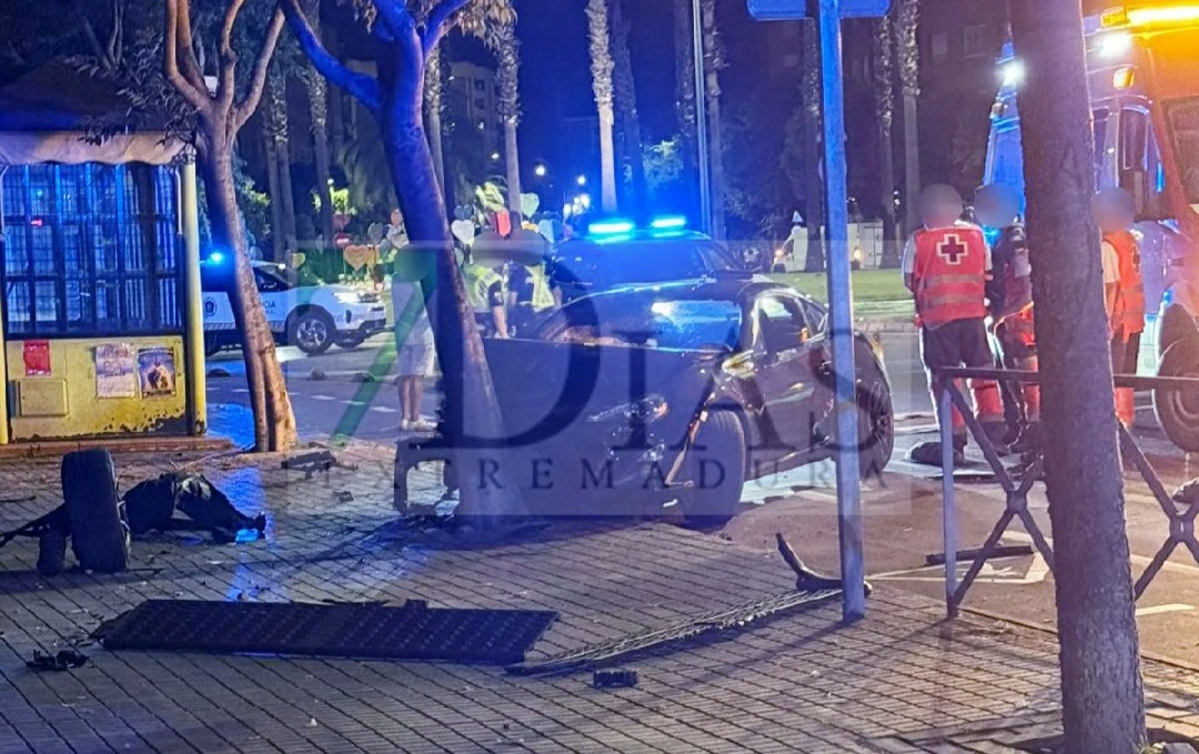 Dos accidentes de tráfico en Badajoz después de los fuegos artificiales