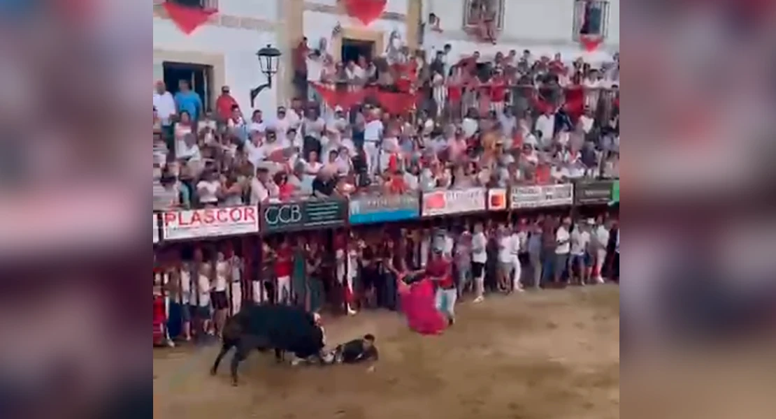 Operado de urgencia en el quirófano móvil tras ser corneado en Coria