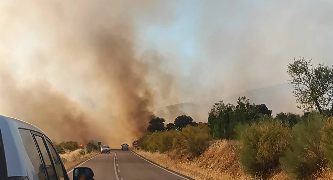 Declarado el nivel 1 de peligrosidad por un incendio forestal en Valle de la Serena (BA)