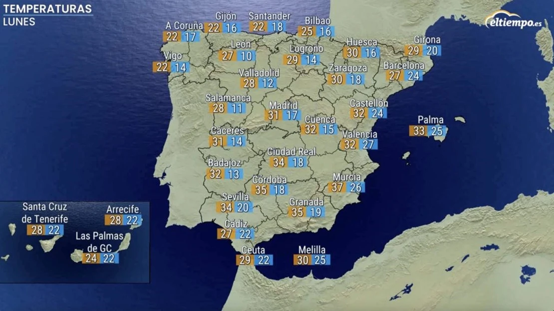 Temperaturas anormales para finales de julio en Extremadura