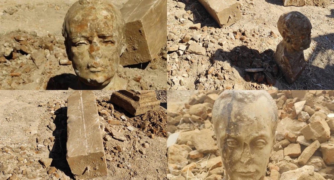 Aparecen bustos de Franco y Primo de Rivera enterrados en un solar ubicado en San Roque