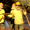 Imágenes de los bomberos en el incendio de Tres Arroyos