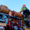 Imágenes de los bomberos en el incendio de Tres Arroyos