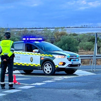 Corte de carretera por el incendio de Valdecaballeros (BA)