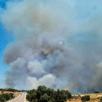 Activo el nivel 1 por un incendio que obliga a cortar la A-66 a la entrada de Cáceres