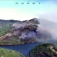 Así se ve el incendio nivel 1 de Cañamero desde el cielo