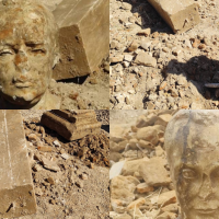 Aparecen bustos de Franco y Primo de Rivera enterrados en un solar ubicado en San Roque