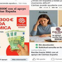Alerta de estafa en redes: suplantan a Cáritas para captar datos a cambio de dinero