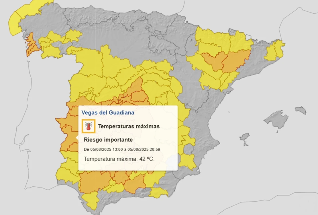 El 112 amplía la alerta naranja por altas temperaturas en Extremadura